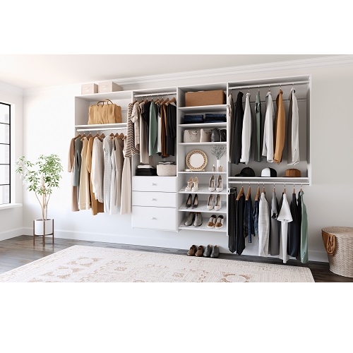 Deluxe Tower Closet Storage Wall Mounted Wardrobe Organizer Kit